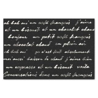 French Café Conversations White Words and Phrases Tissue Paper