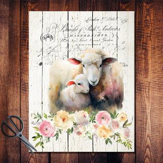 French Country Floral Dorper Sheep Tissue Paper