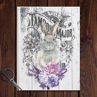 French Country Hydrangea Floral Rabbit Tissue Paper