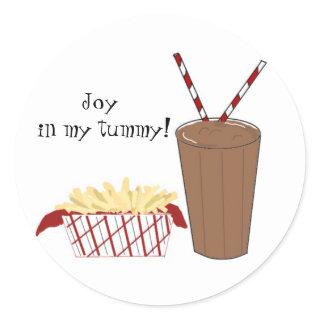 French Fries and a Milkshake Classic Round Sticker