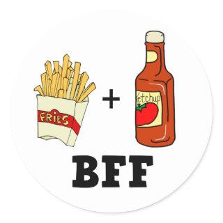 French fries & Ketchup BFF Classic Round Sticker