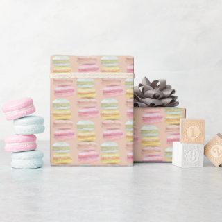 French Macarons Watercolor Hand-painted Wrapping P