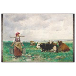 FRENCH MILKMAID & COW PAINTING TISSUE PAPER