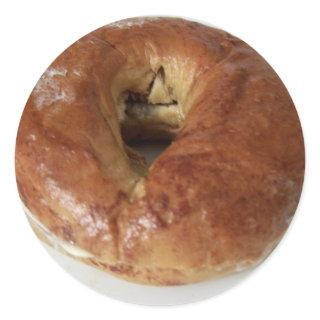 french toast bagel classic round sticker