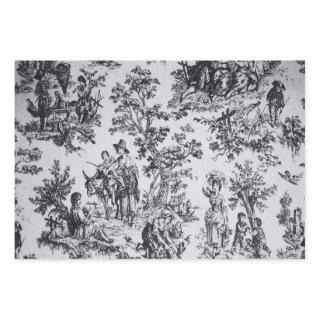 French toile de jouy black and white decoupage  sheets