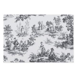 French toile de jouy black and white decoupage  sheets