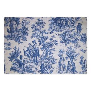 French toile de jouy blue and white decoupage  sheets