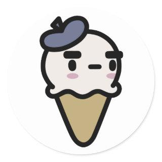 French Vanilla Icecream Classic Round Sticker