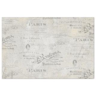 French Vintage Paris Script Ephemera Decoupage Tissue Paper