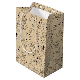 Frenchie and Bones Medium Gift Bag
