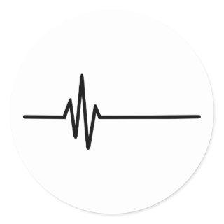 Frequency Pulse Heartbeat Classic Round Sticker