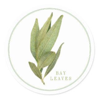 FRESH BAY LEAVES Large Round Stickers