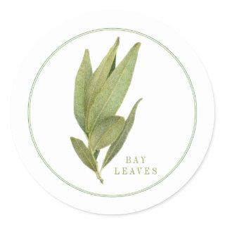 FRESH BAY LEAVES Small Round Stickers
