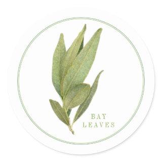 FRESH BAY LEAVES Small Round Stickers