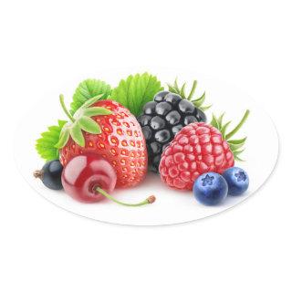 Fresh berries oval sticker