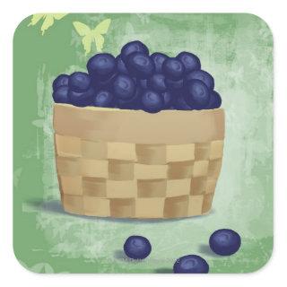 Fresh Blueberries Square Sticker