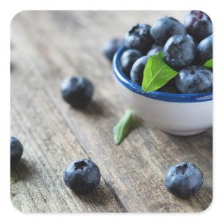 Fresh blueberries square sticker