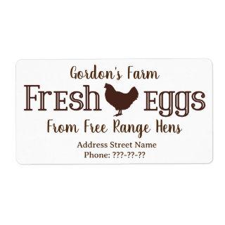 Fresh eggs From Free Range Hens Label