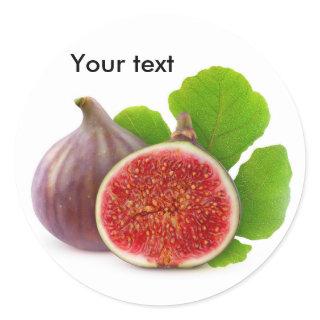 Fresh fig fruits classic round sticker