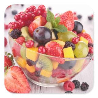 Fresh fruit salad square sticker