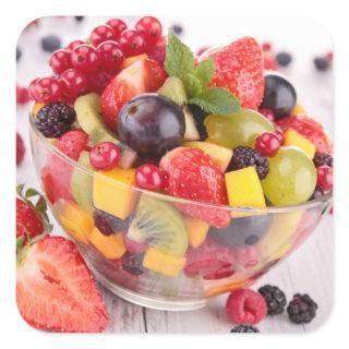 Fresh fruit salad square sticker