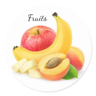 Fresh fruits classic round sticker