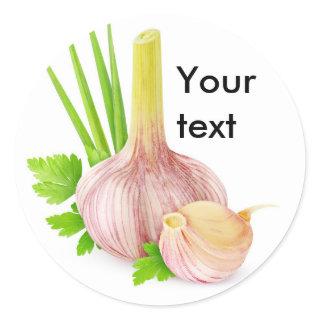 Fresh garlic classic round sticker