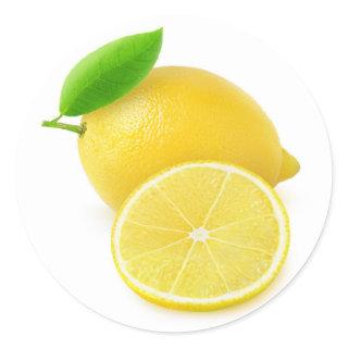 Fresh lemon classic round sticker