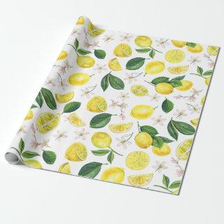 Fresh Lemons Floral Citrus Fruits Summer Pattern