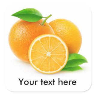 Fresh oranges square sticker