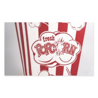 Fresh Popcorn Bag red Vintage Rectangular Sticker