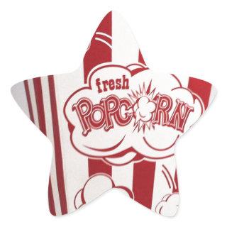 Fresh Popcorn Bag red Vintage Star Sticker