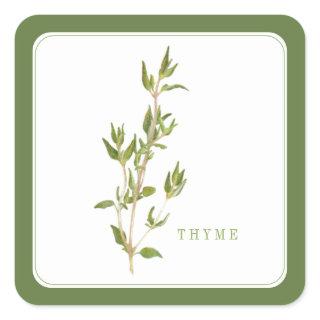 FRESH THYME Small Square Stickers - Green