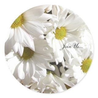 Fresh White Daisies Custom Envelope Seals