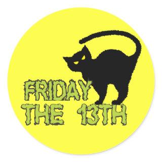 Friday The 13th Black Cat Classic Round Sticker