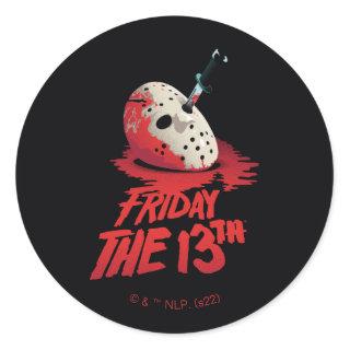 Friday the 13th | Knife Through Hockey Mask Classic Round Sticker