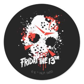 Friday the 13th | Paint Splatter Hockey Mask Classic Round Sticker