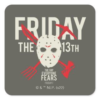 Friday the 13th | Weapons Cross Hockey Mask Square Sticker