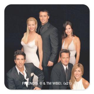 FRIENDS™ | Group in Black and White Formal Wear Square Sticker