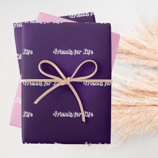 Friends purple pink script  sheets