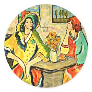 Friendship is a Blessing Classic Round Sticker