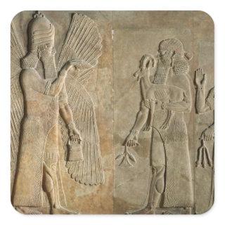 Frieze depicting a winged spirit square sticker
