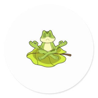 Frog at Meditate Classic Round Sticker