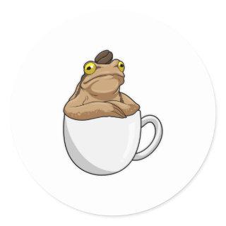 Frog Coffee Coffee bean Classic Round Sticker