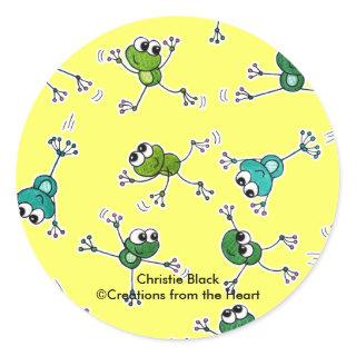 Frog Collage Classic Round Sticker