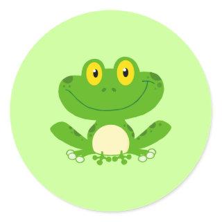 Frog Frogs Amphibian Green Cute Cartoon Animal Classic Round Sticker
