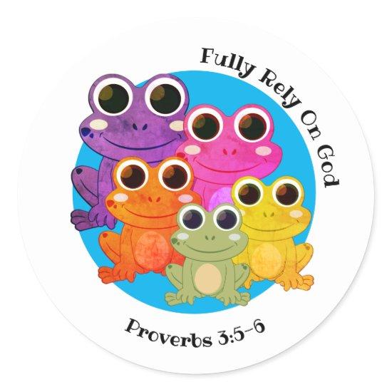 FROG Fully Rely On God Christian Classic Round Sticker