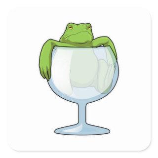 Frog Glass Square Sticker
