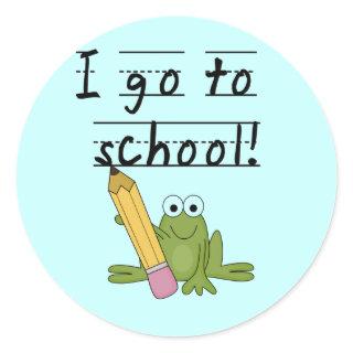 Frog I Go To School Tshirts and Gifts Classic Round Sticker
