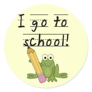 Frog I Go To School Tshirts and Gifts Classic Round Sticker
